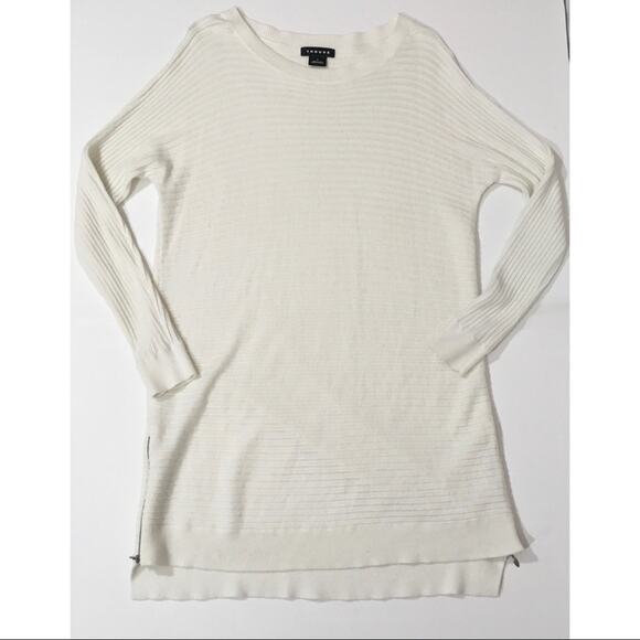 Trouve Side Zip Sweater Tunic - White - Small - Picture 6 of 16